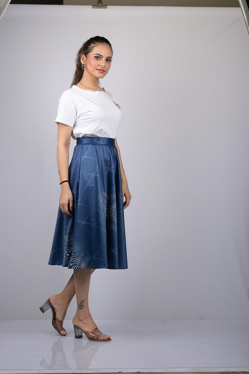 Printed Skirt For Women black Digital Print Party Wear Skirt (OTLKT1013)